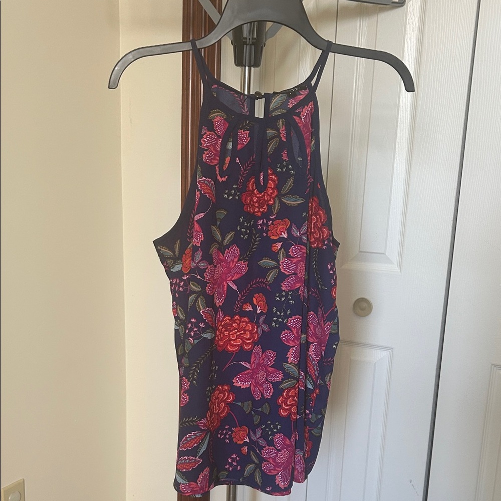 Papermoon Floral Tank Top - Navy and Red